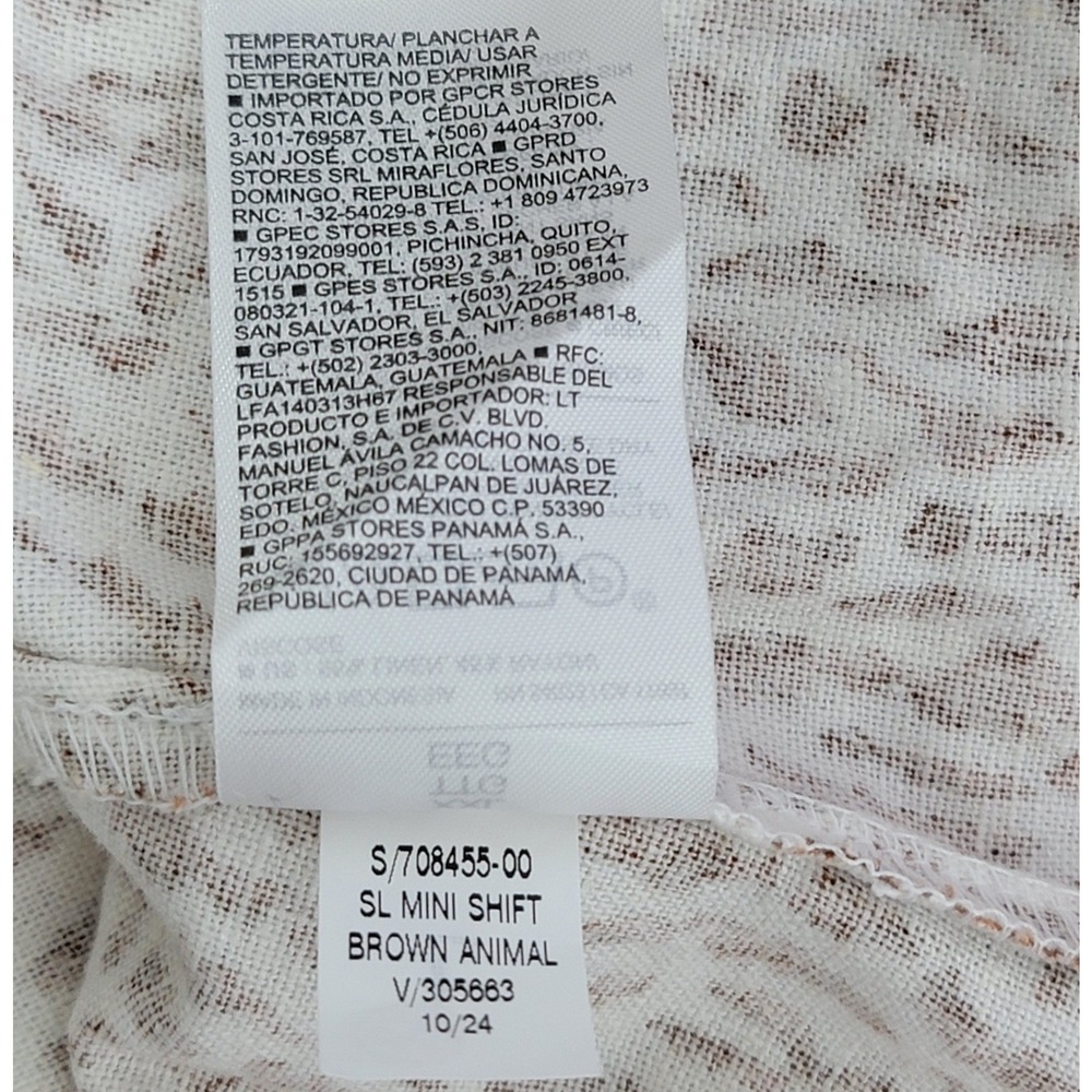 Old Navy Shift Dress Womens XXL Brown Excellent Linen Blend Animal Print Pockets - Picture 8 of 10